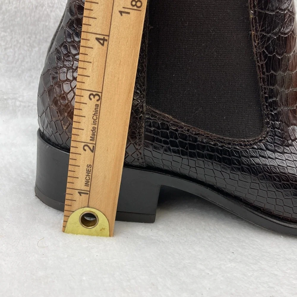 Ateliers Bobby Anaconda Snake Leather Chelsea Booties sz 7